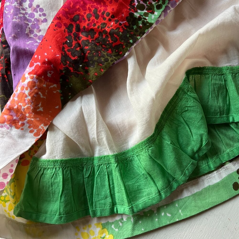 Anthropologie Painterly Skirt with flat pleats and ruffle petticoat underneath - Picture 2 of 8